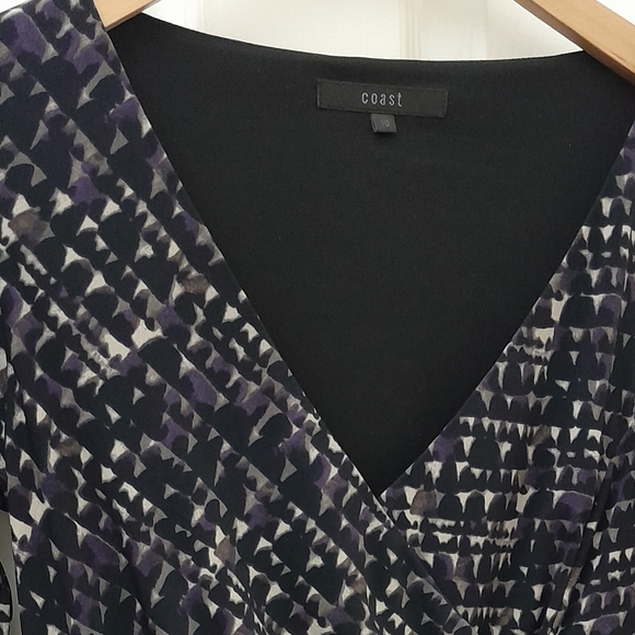 3/4 sleeve faux wrap style Jersey dress from COAST size 10 - Picture 7 of 9